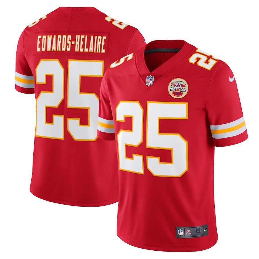 Men Kansas City Chiefs #25 Clyde Edwards-Helaire Nike Red Vapor Limited NFL Jersey->kansas city chiefs->NFL Jersey